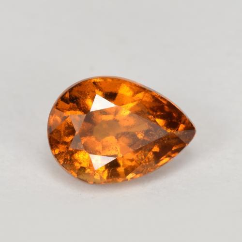 Grenat hessonite orange naturelle en forme de poire, 0,90 ct, VS-SI