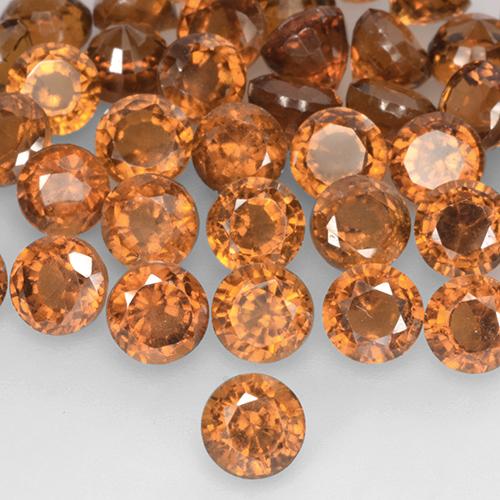 Grenat hessonite orange naturelle coupe roude, 0,96 ct, VS-SI