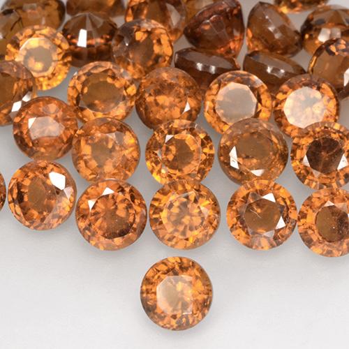 Grenat hessonite orange naturelle coupe roude, 0,96 ct, VS-SI