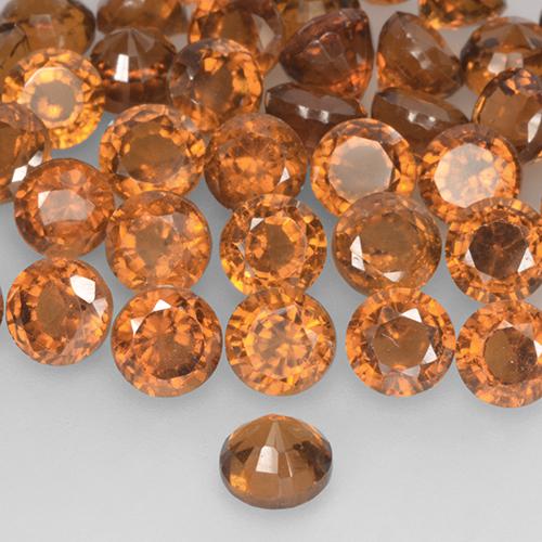 Grenat hessonite orange naturelle coupe roude, 0,96 ct, VS-SI