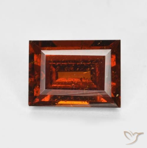 Grenat hessonite rouge naturelle baguette, 2,26 ct, VS-SI