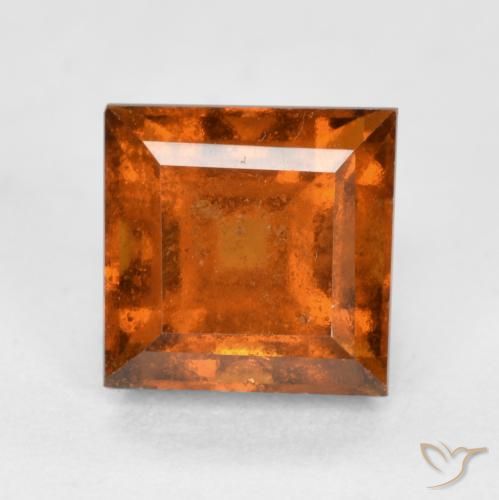 1.59ct Naturel Orange foncé Grenat Hessonite, Carré, VS-SI