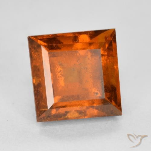 Grenat Hessonite Orange foncé naturelle Carré, 1.59 ct, VS-SI
