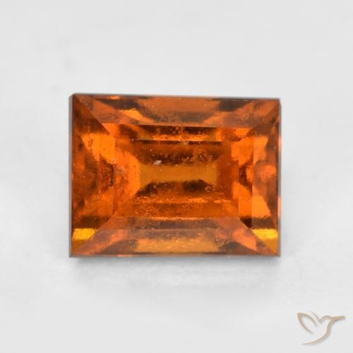 Grenat Hessonite Orange foncé naturelle Baquette, 1.29 ct, VS