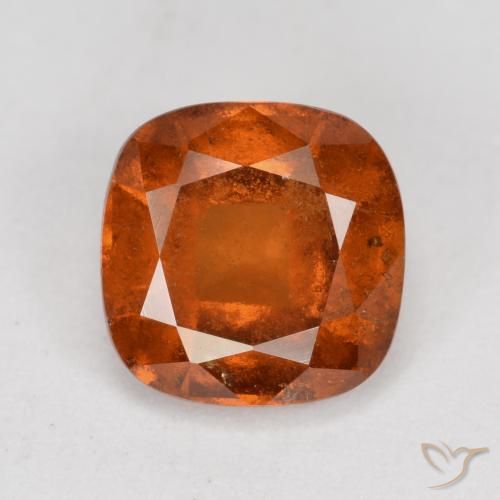 1.89ct Naturel Ambre orange Grenat Hessonite, Coussin, SI