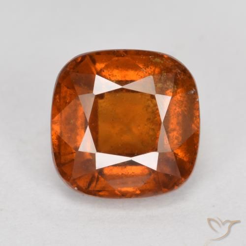 2.13ct Naturel Ambre orange Grenat Hessonite, Coussin, SI