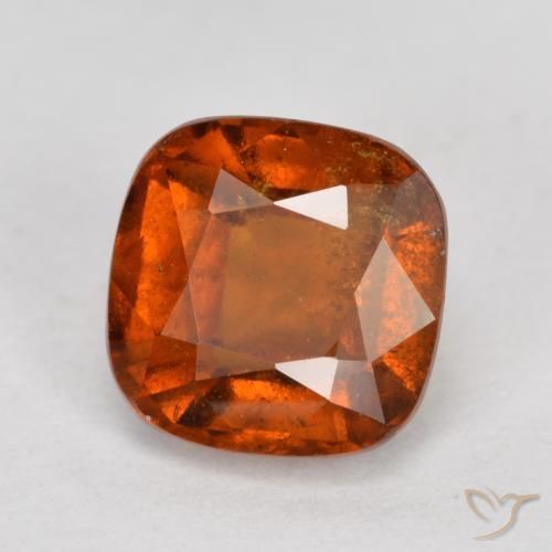 Grenat Hessonite Ambre orange naturelle Coussin, 2.13 ct, SI