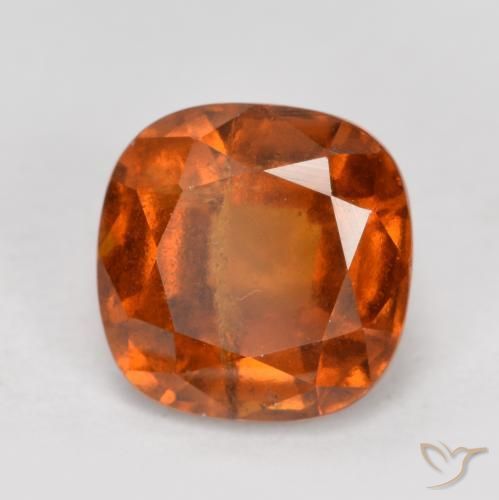 2.16ct Naturel Ambre orange Grenat Hessonite, Coussin, SI