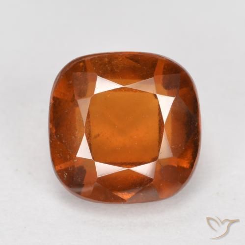 2.32ct Naturel Ambre orange Grenat Hessonite, Coussin, VS-SI