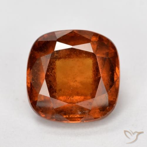 2.16ct Naturel Orange foncé Grenat Hessonite, Coussin, VS-SI