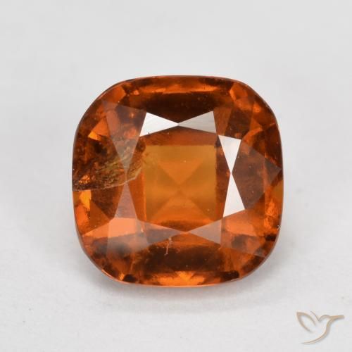 1.80ct Naturel Orange foncé Grenat Hessonite, Coussin, SI