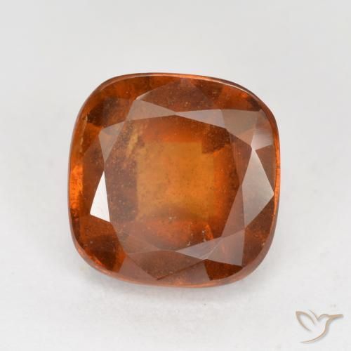 Grenat Hessonite Ambre orange naturelle Coussin, 1.96 ct, VS-SI
