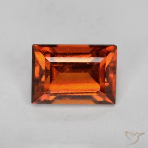 Grenat Hessonite Orange foncé naturelle Baquette, 1.07 ct, VS
