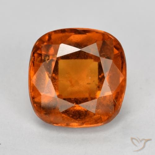 Grenat Hessonite Orange rougeâtre naturelle Coussin, 2.05 ct, VS-SI