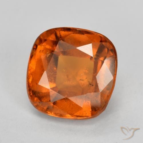 Grenat Hessonite Orange rougeâtre naturelle Coussin, 2.05 ct, VS-SI