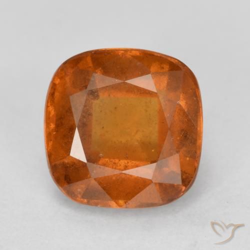 Grenat Hessonite Orange foncé naturelle Coussin, 2.06 ct, VS-SI