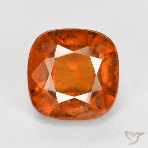 Grenat Hessonite Orange rougeâtre naturelle Coussin, 2.05 ct, VS-SI