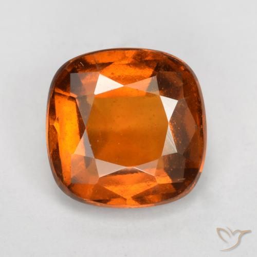 Grenat Hessonite Orange moyen naturelle Coussin, 1.67 ct, VS