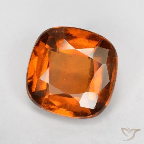 Grenat Hessonite Orange moyen naturelle Coussin, 1.67 ct, VS