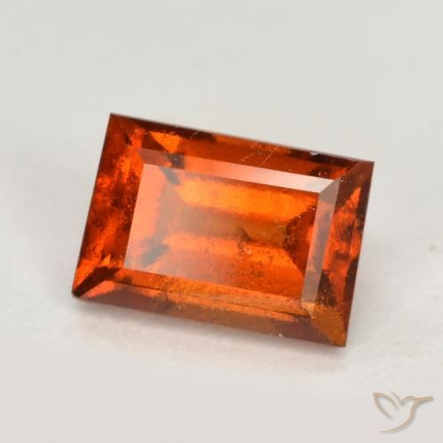 Grenat Hessonite Orange rougeâtre naturelle Baquette, 1.09 ct, VS