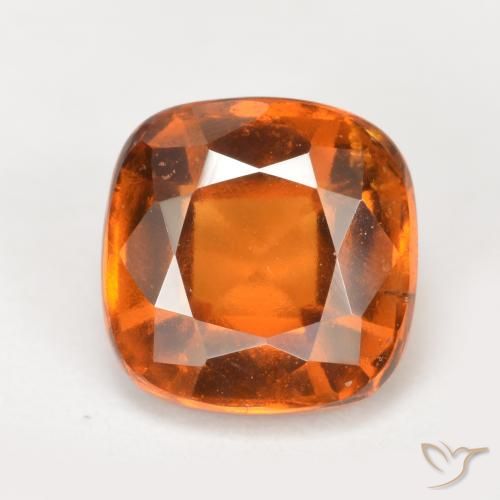 Grenat Hessonite Orange foncé naturelle Coussin, 2.20 ct, VS