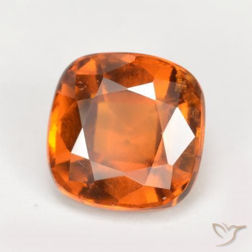 Grenat Hessonite Orange foncé naturelle Coussin, 2.20 ct, VS