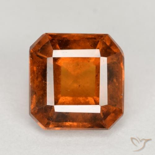 Grenat Hessonite Ambre orange naturelle Octogone / coupe Émeraude, 1.32 ct, VS