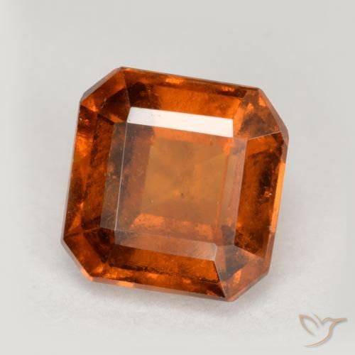 Grenat Hessonite Ambre orange naturelle Octogone / coupe Émeraude, 1.32 ct, VS