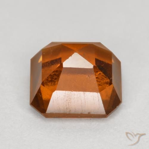 Grenat Hessonite Ambre orange naturelle Octogone / coupe Émeraude, 1.32 ct, VS