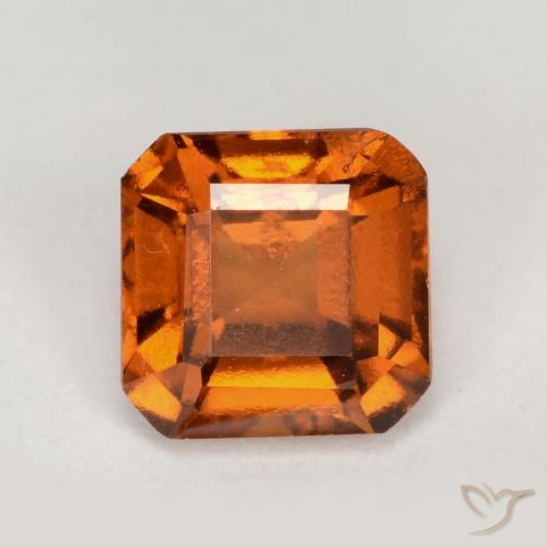 1.33ct Naturel Orange foncé Grenat Hessonite, Taille émeraude, VS-SI