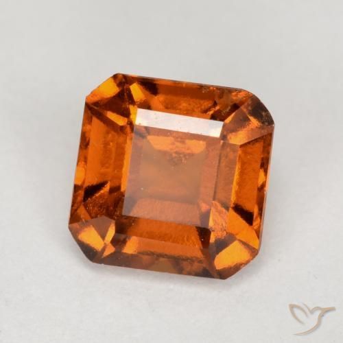 Grenat Hessonite Orange foncé naturelle Octogone / coupe Émeraude, 1.33 ct, VS-SI