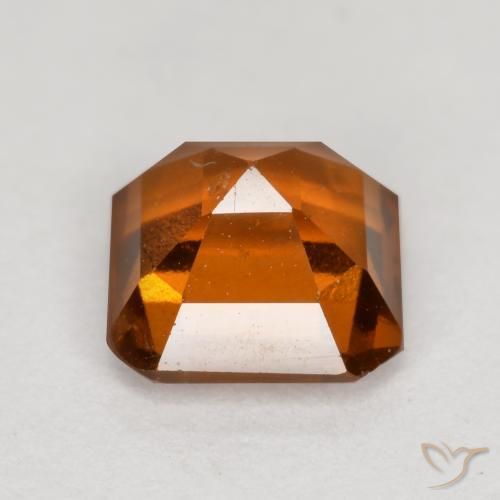 Grenat Hessonite Orange foncé naturelle Octogone / coupe Émeraude, 1.33 ct, VS-SI