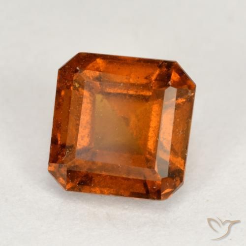 Grenat Hessonite Ambre orange naturelle Octogone / coupe Émeraude, 1.59 ct, VS-SI
