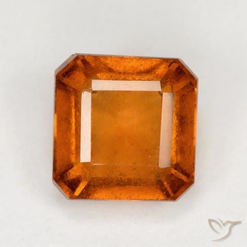 Grenat Hessonite Orange foncé naturelle Octogone / coupe Émeraude, 1.60 ct, VS-SI