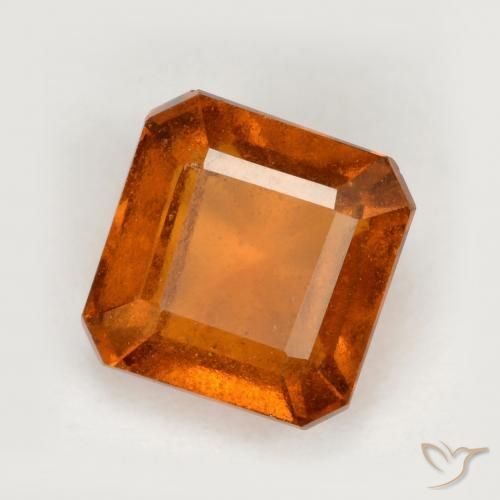 Grenat Hessonite Orange foncé naturelle Octogone / coupe Émeraude, 1.60 ct, VS-SI