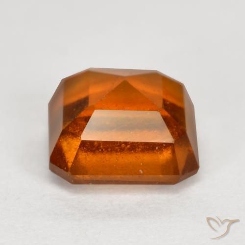 Grenat Hessonite Orange foncé naturelle Octogone / coupe Émeraude, 1.60 ct, VS-SI