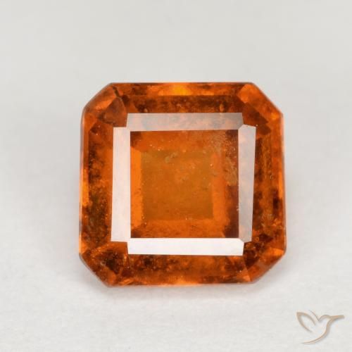 1.24ct Naturel Ambre orange Grenat Hessonite, Taille émeraude, VS-SI