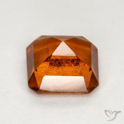Grenat Hessonite Ambre orange naturelle Octogone / coupe Émeraude, 1.24 ct, VS-SI