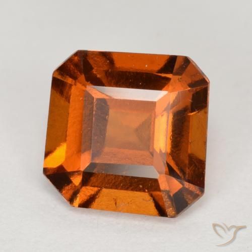 Grenat Hessonite Orange foncé naturelle Octogone / coupe Émeraude, 1.51 ct, VS