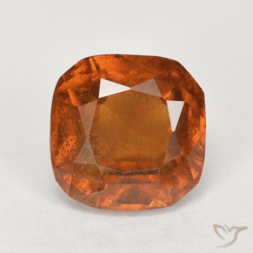 Grenat Hessonite Ambre orange naturelle Coussin, 2.41 ct, SI