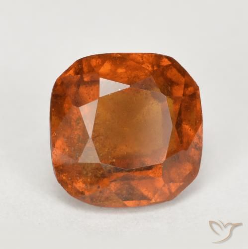 Grenat Hessonite Ambre orange naturelle Coussin, 2.41 ct, SI