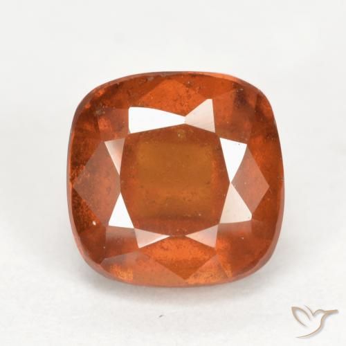 2.60ct Naturel Orange moyen-foncé Grenat Hessonite, Coussin, SI