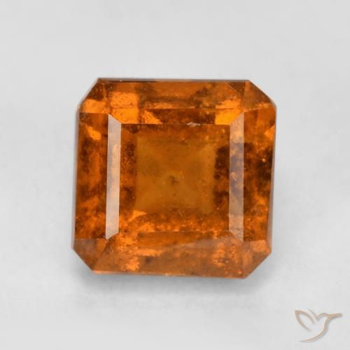 1.39ct Naturel Orange foncé Grenat Hessonite, Taille émeraude, SI