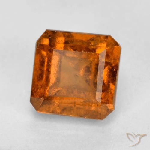 Grenat Hessonite Orange foncé naturelle Octogone / coupe Émeraude, 1.39 ct, SI