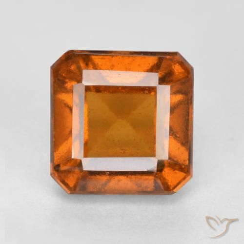 Grenat Hessonite Orange foncé naturelle Octogone / coupe Émeraude, 1.87 ct, VS