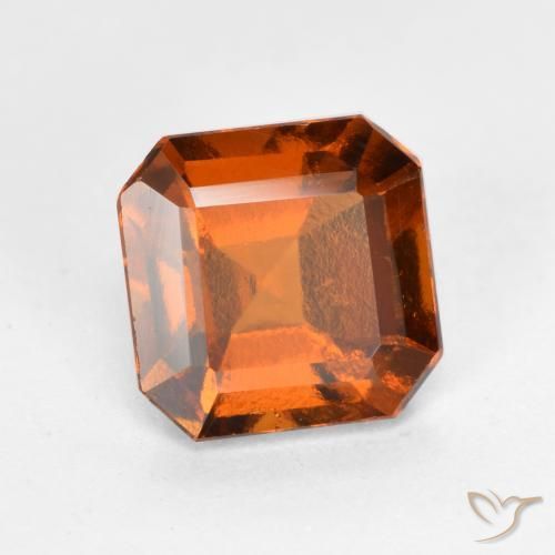 Grenat Hessonite Orange foncé naturelle Octogone / coupe Émeraude, 1.65 ct, VS