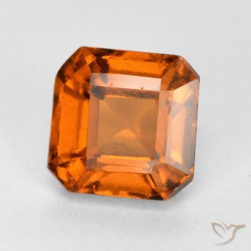 Grenat Hessonite Orange foncé naturelle Octogone / coupe Émeraude, 1.55 ct, VS-SI