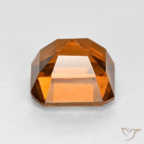 Grenat Hessonite Orange foncé naturelle Octogone / coupe Émeraude, 1.55 ct, VS-SI