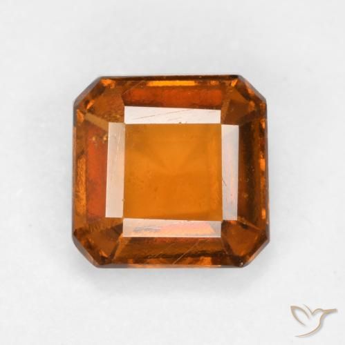 Grenat Hessonite Orange moyen-foncé naturelle Octogone / coupe Émeraude, 1.25 ct, VS