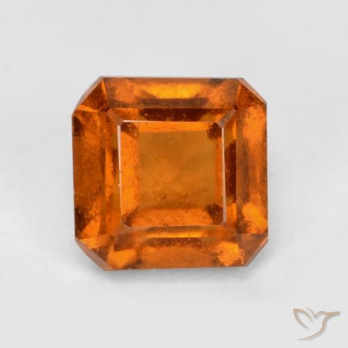 Grenat Hessonite Orange foncé naturelle Octogone / coupe Émeraude, 1.51 ct, VS-SI